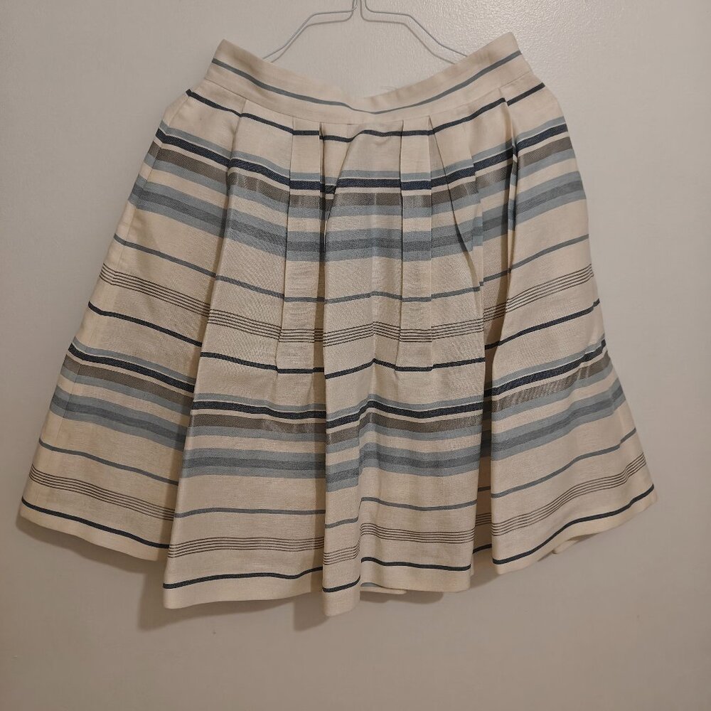 Brooks Brothers Striped Circle Skirt - Size 6 - Blue and White Striped